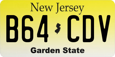 NJ license plate B64CDV