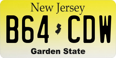 NJ license plate B64CDW