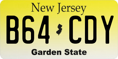 NJ license plate B64CDY