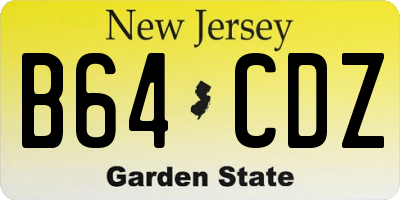 NJ license plate B64CDZ
