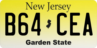 NJ license plate B64CEA