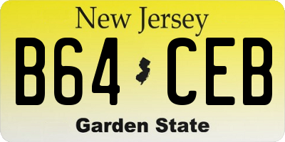 NJ license plate B64CEB