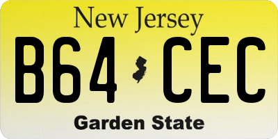 NJ license plate B64CEC