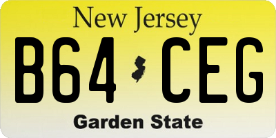 NJ license plate B64CEG