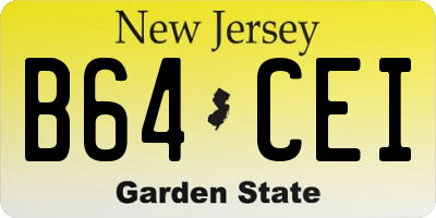 NJ license plate B64CEI