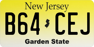 NJ license plate B64CEJ
