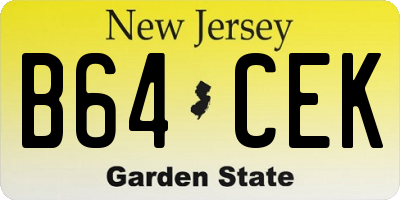 NJ license plate B64CEK
