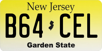 NJ license plate B64CEL