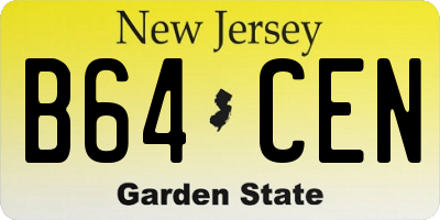 NJ license plate B64CEN