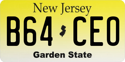 NJ license plate B64CEO