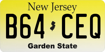 NJ license plate B64CEQ