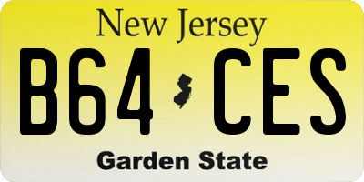 NJ license plate B64CES