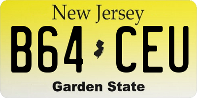 NJ license plate B64CEU