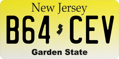 NJ license plate B64CEV