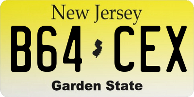 NJ license plate B64CEX