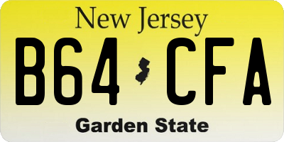 NJ license plate B64CFA