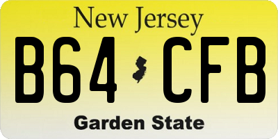 NJ license plate B64CFB