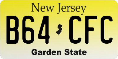 NJ license plate B64CFC