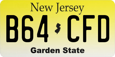 NJ license plate B64CFD