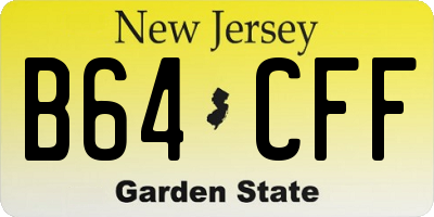 NJ license plate B64CFF