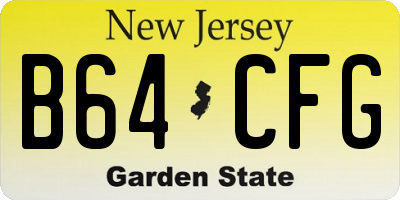 NJ license plate B64CFG