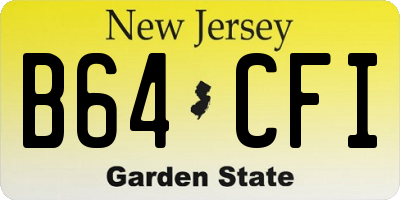 NJ license plate B64CFI