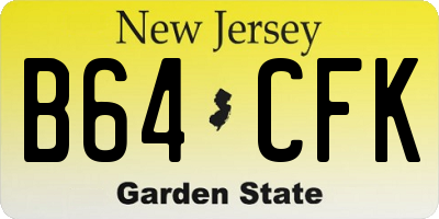 NJ license plate B64CFK