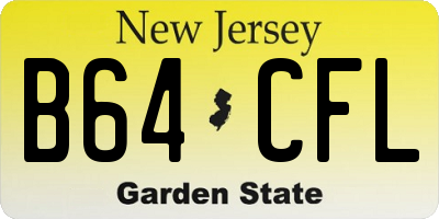 NJ license plate B64CFL