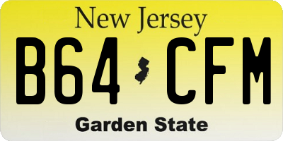 NJ license plate B64CFM