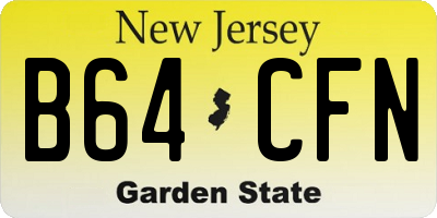NJ license plate B64CFN