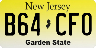 NJ license plate B64CFO