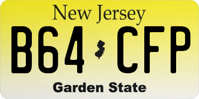 NJ license plate B64CFP