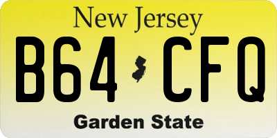 NJ license plate B64CFQ