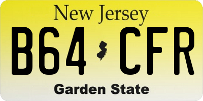 NJ license plate B64CFR