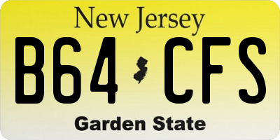 NJ license plate B64CFS