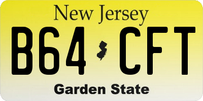 NJ license plate B64CFT