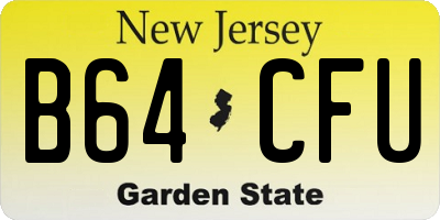 NJ license plate B64CFU