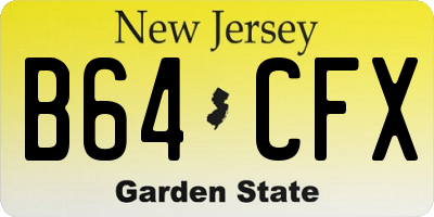 NJ license plate B64CFX