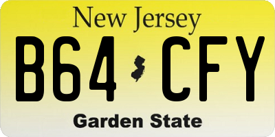 NJ license plate B64CFY