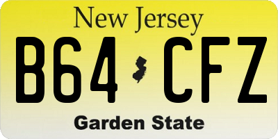 NJ license plate B64CFZ