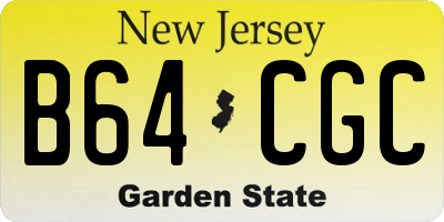 NJ license plate B64CGC