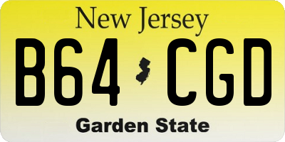 NJ license plate B64CGD