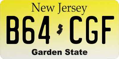 NJ license plate B64CGF