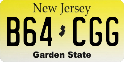 NJ license plate B64CGG