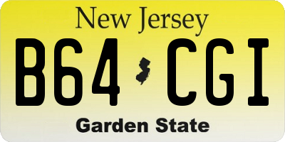 NJ license plate B64CGI