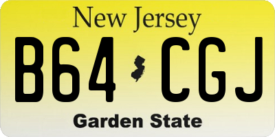 NJ license plate B64CGJ