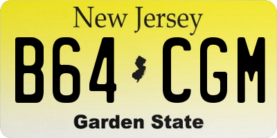 NJ license plate B64CGM