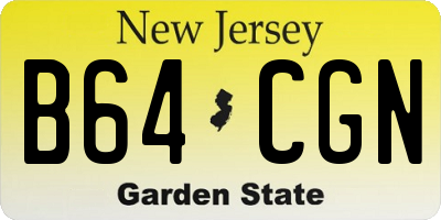 NJ license plate B64CGN