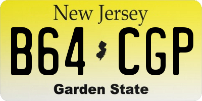 NJ license plate B64CGP