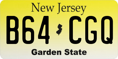 NJ license plate B64CGQ